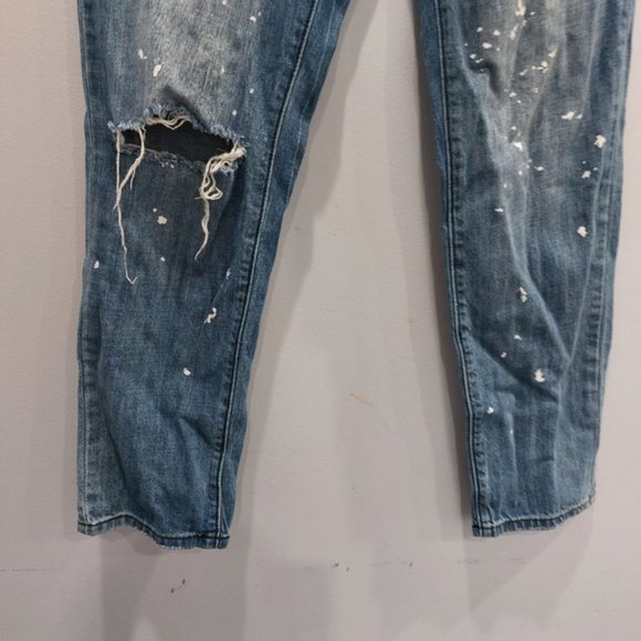 One Teaspoon Awesome Baggies Ripped Distressed Paint Splatter Jeans Size 26 - Picture 4 of 8
